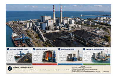 Production d'électricité dans une centrale thermique à charbon